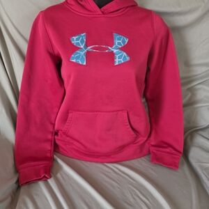 Under Armour Fuchsia Hoodie with Teal Logo